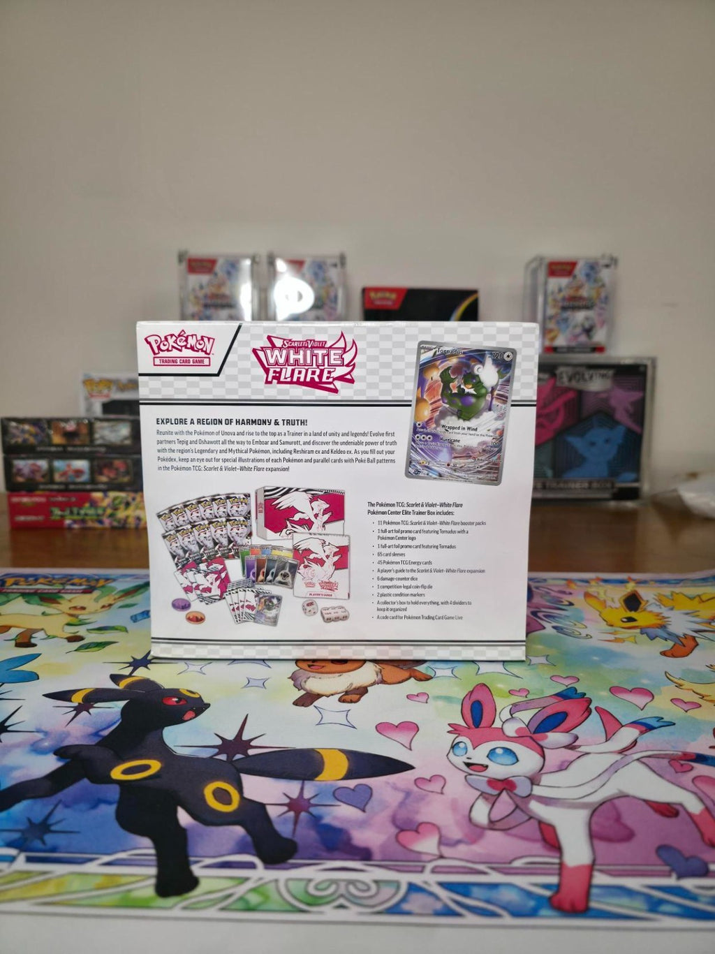 Sealed White Flare Pokémon Center Elite Trainer Box (ETB) with acrylic case