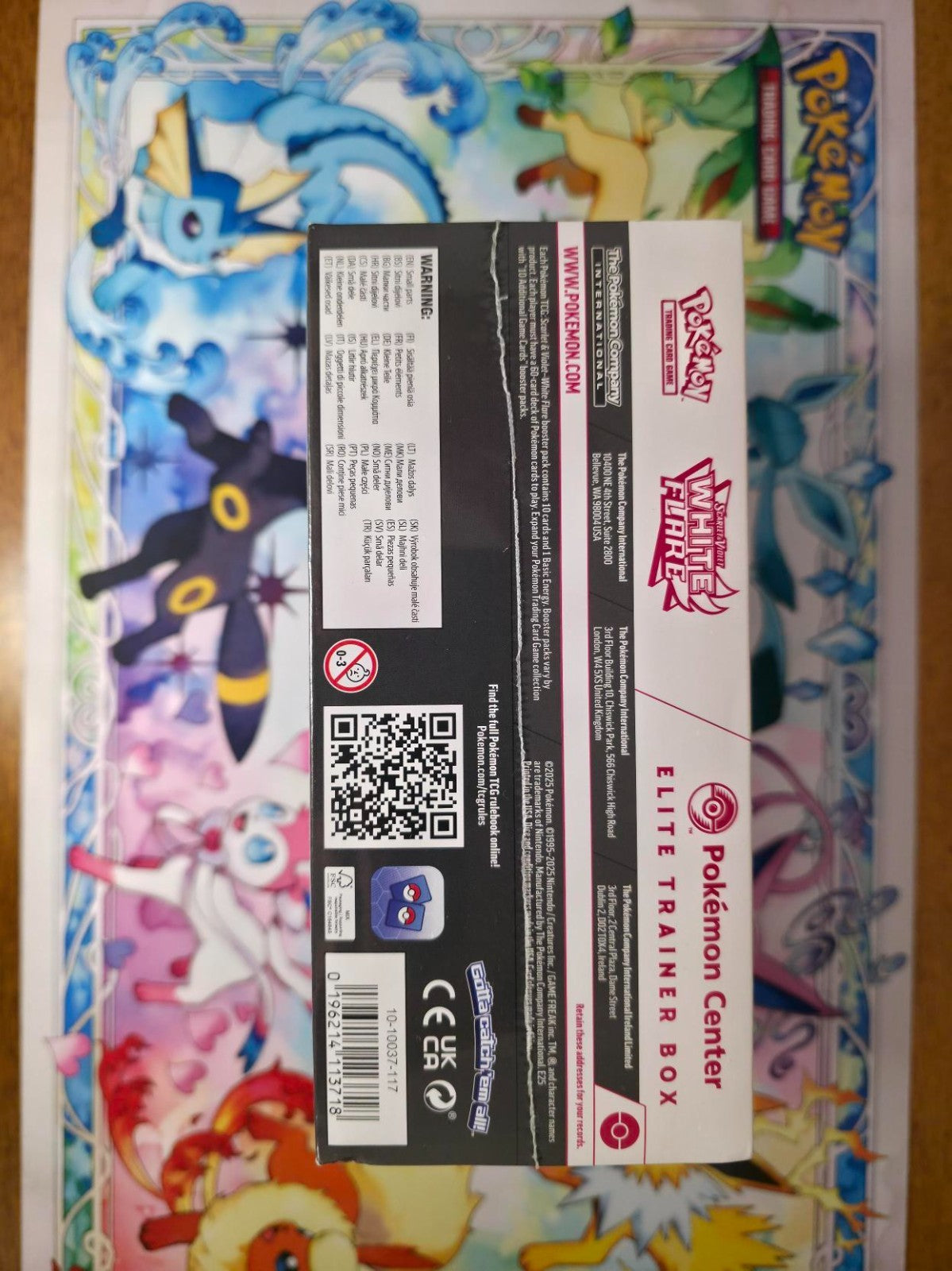 Sealed White Flare Pokémon Center Elite Trainer Box (ETB) with acrylic case